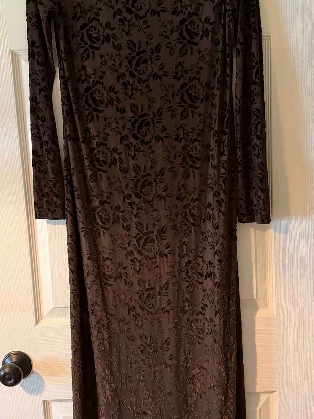 GAP Brown Floral Burnout Velvet Midi Dress
